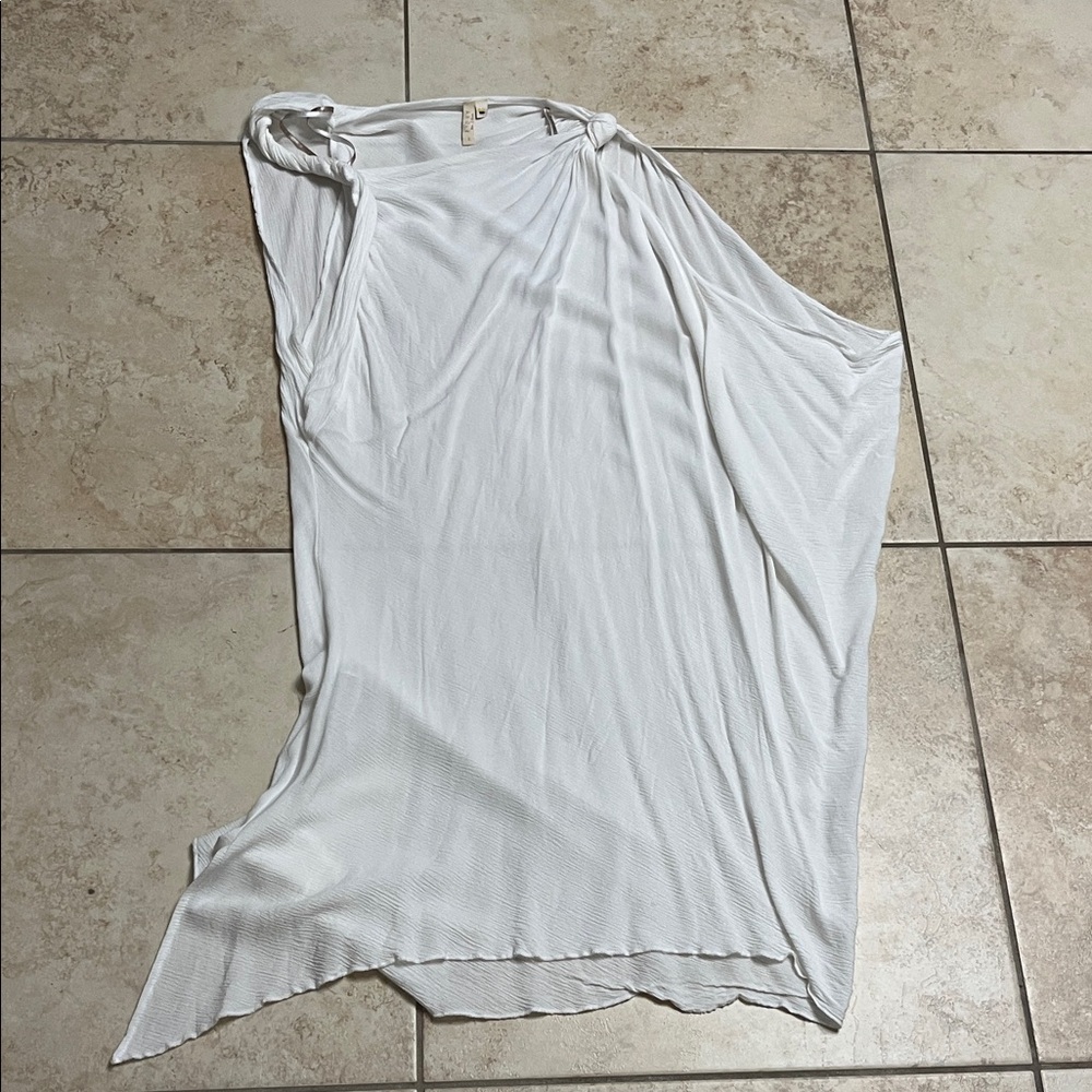 Elegant White Draped Dress